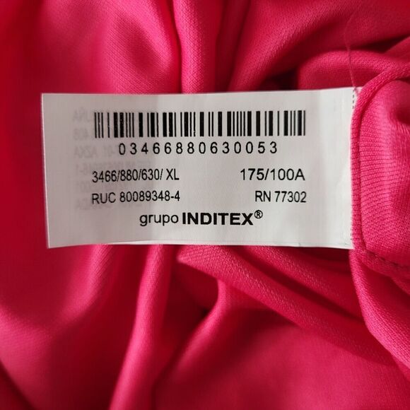 NEW ZARA Off-the-Shoulder Draped Mini Dress Rosette Floral XL Pink 3466/880 Prom - Picture 8 of 13